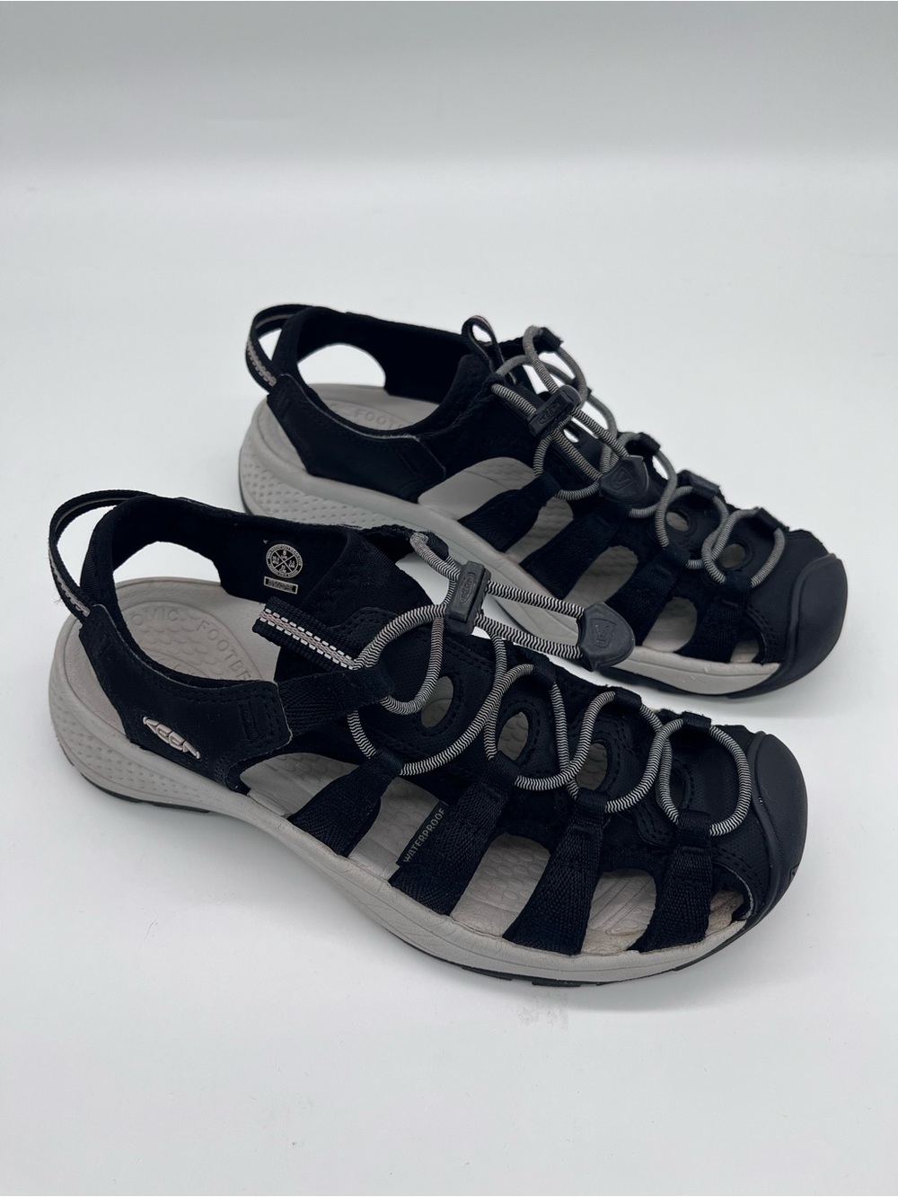 KEEN Astoria West Sandals Women’s 8 Black Grey Water Shoes Trail Hiking 1023594